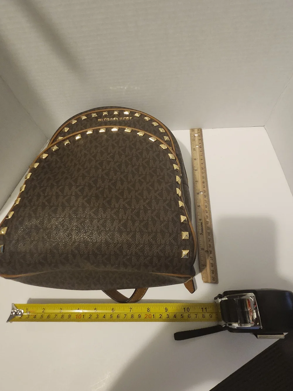 Michael Kors Brown Studded Mini Backpack